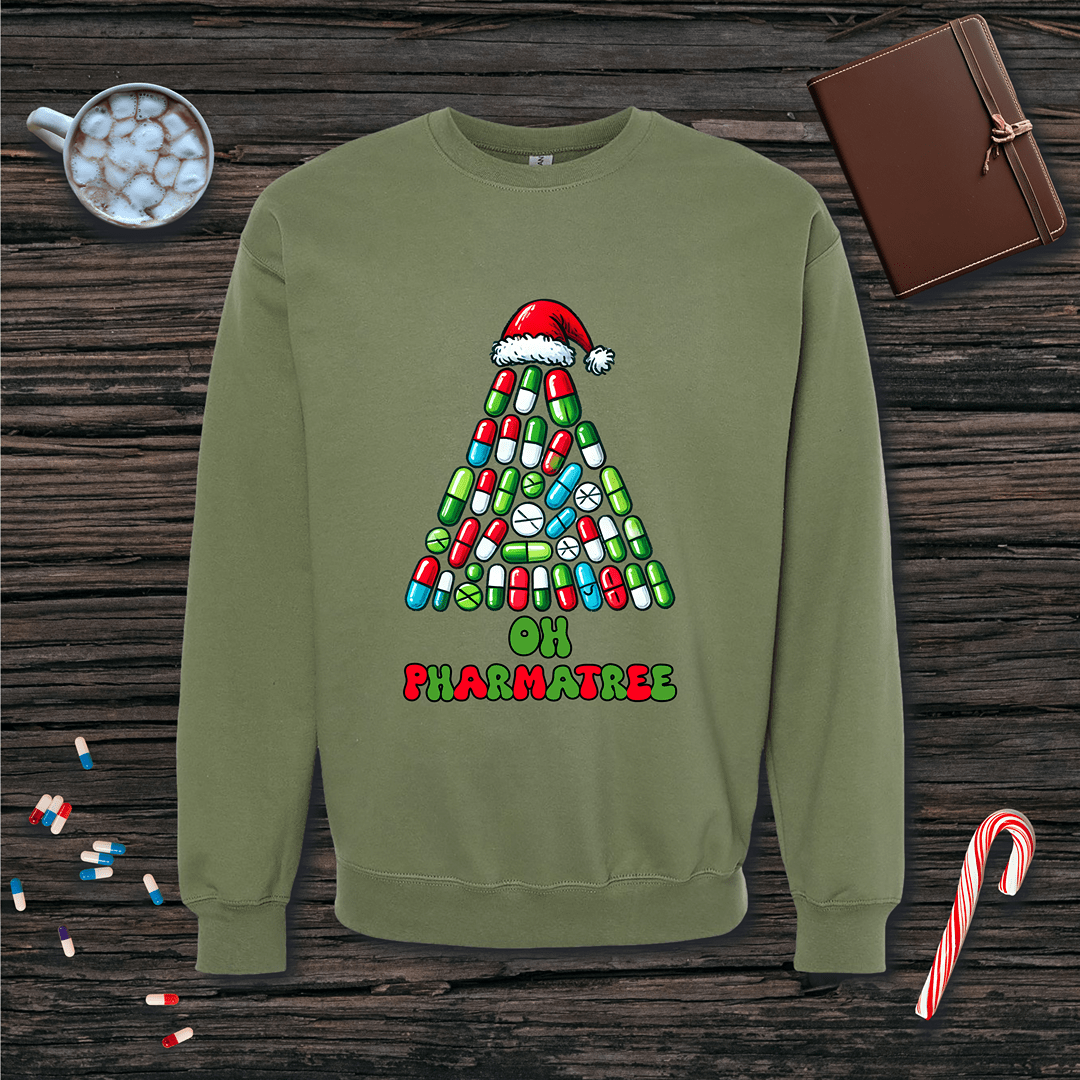 Oh Pharmatree Christmas Fleece Crewneck Sweatshirt