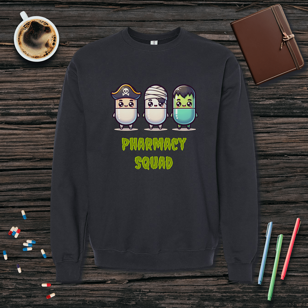 Pharmacy Squad of 3 - Halloween Fleece Crewneck Sweatshirt