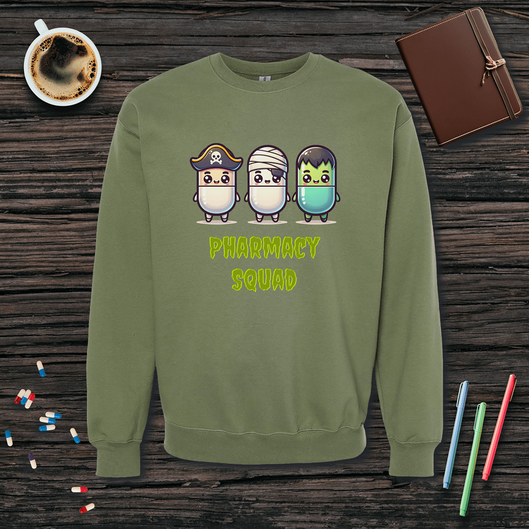 Pharmacy Squad of 3 - Halloween Fleece Crewneck Sweatshirt