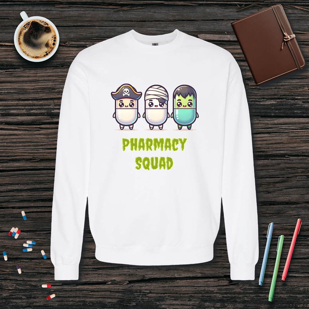 Pharmacy Squad of 3 - Halloween Fleece Crewneck Sweatshirt