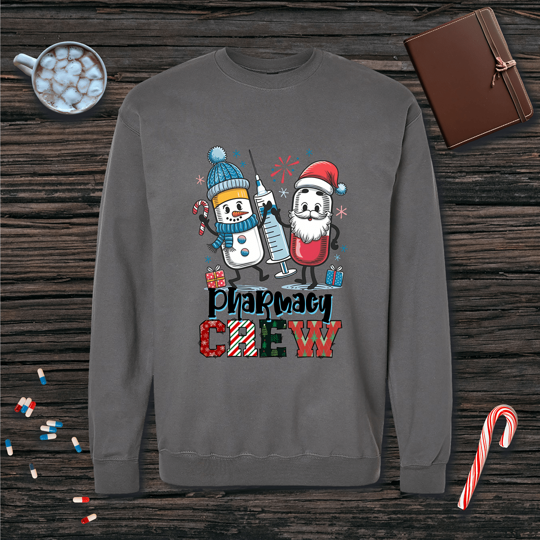 Holiday Pharmacy Crew Christmas Fleece Crewneck Sweatshirt