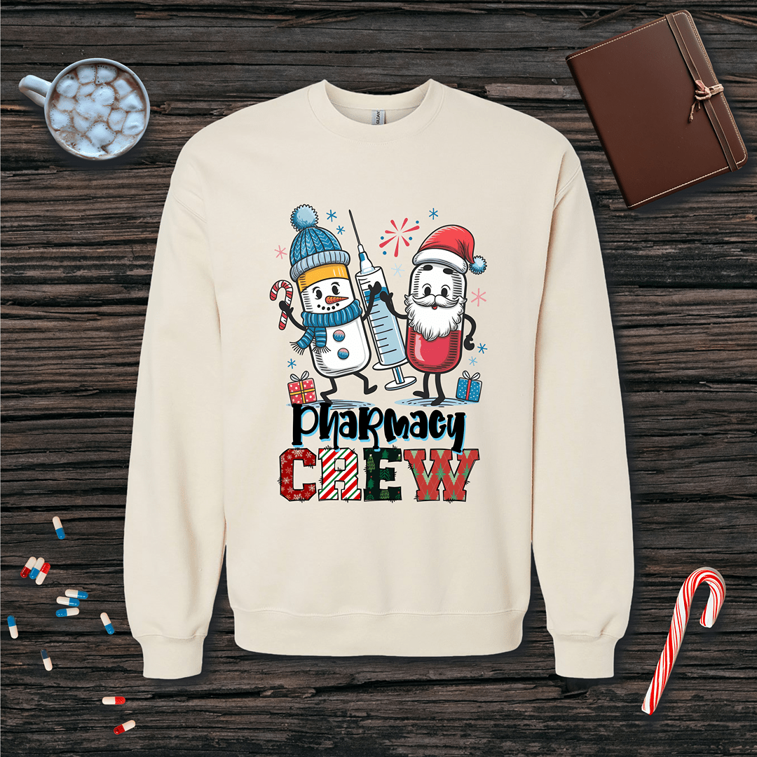 Holiday Pharmacy Crew Christmas Fleece Crewneck Sweatshirt