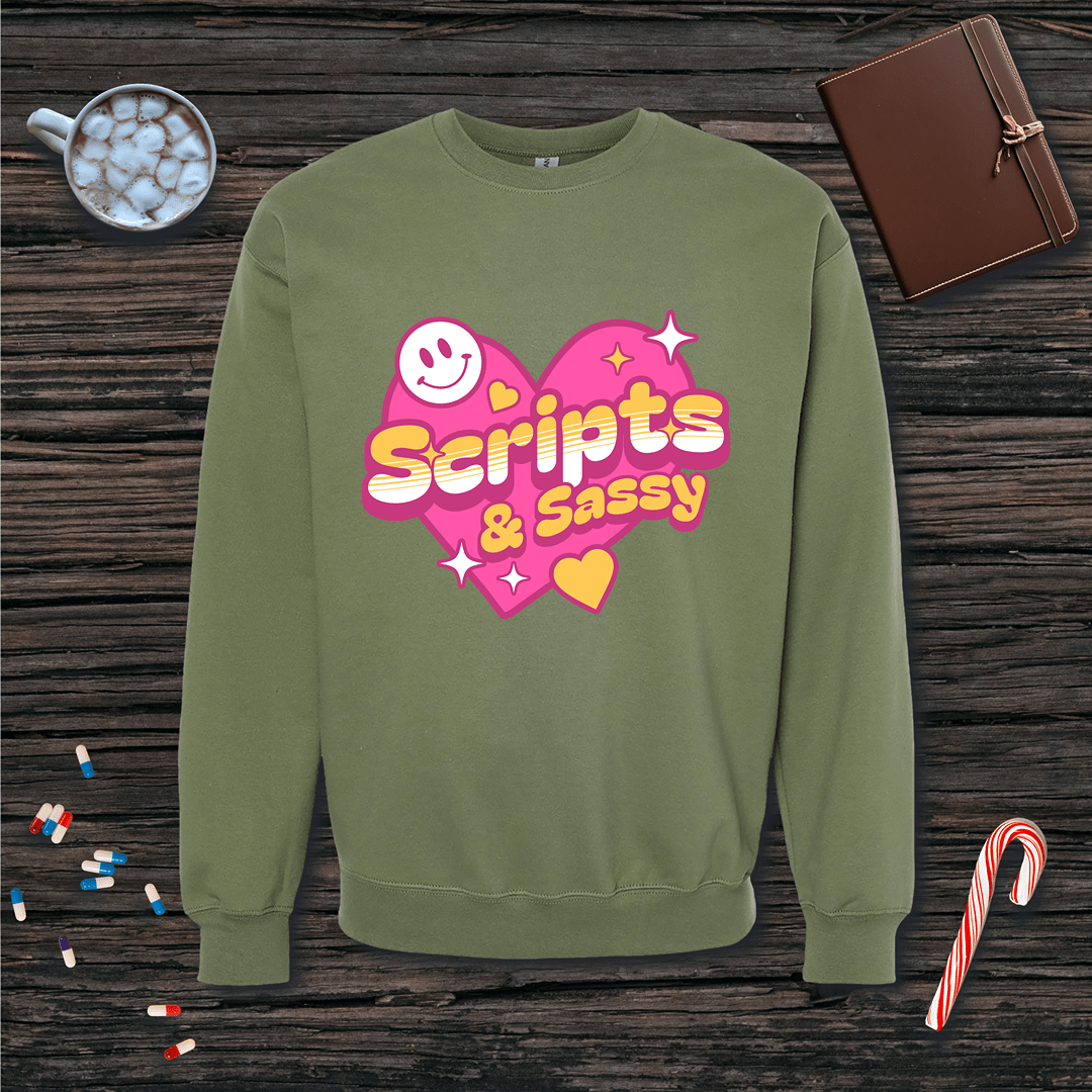 Scripts and Sassy Fleece Crewneck Sweatshirt