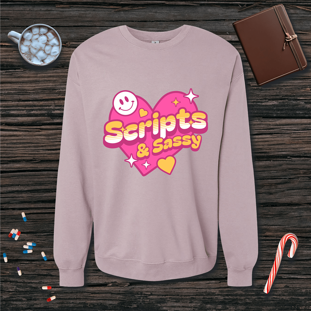 Scripts and Sassy Fleece Crewneck Sweatshirt