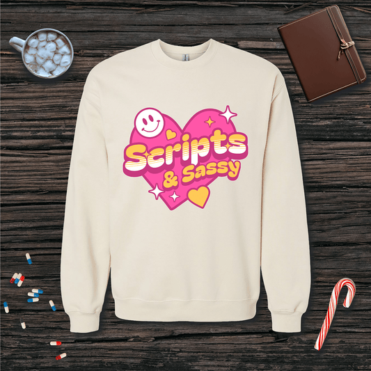 Scripts and Sassy Fleece Crewneck Sweatshirt