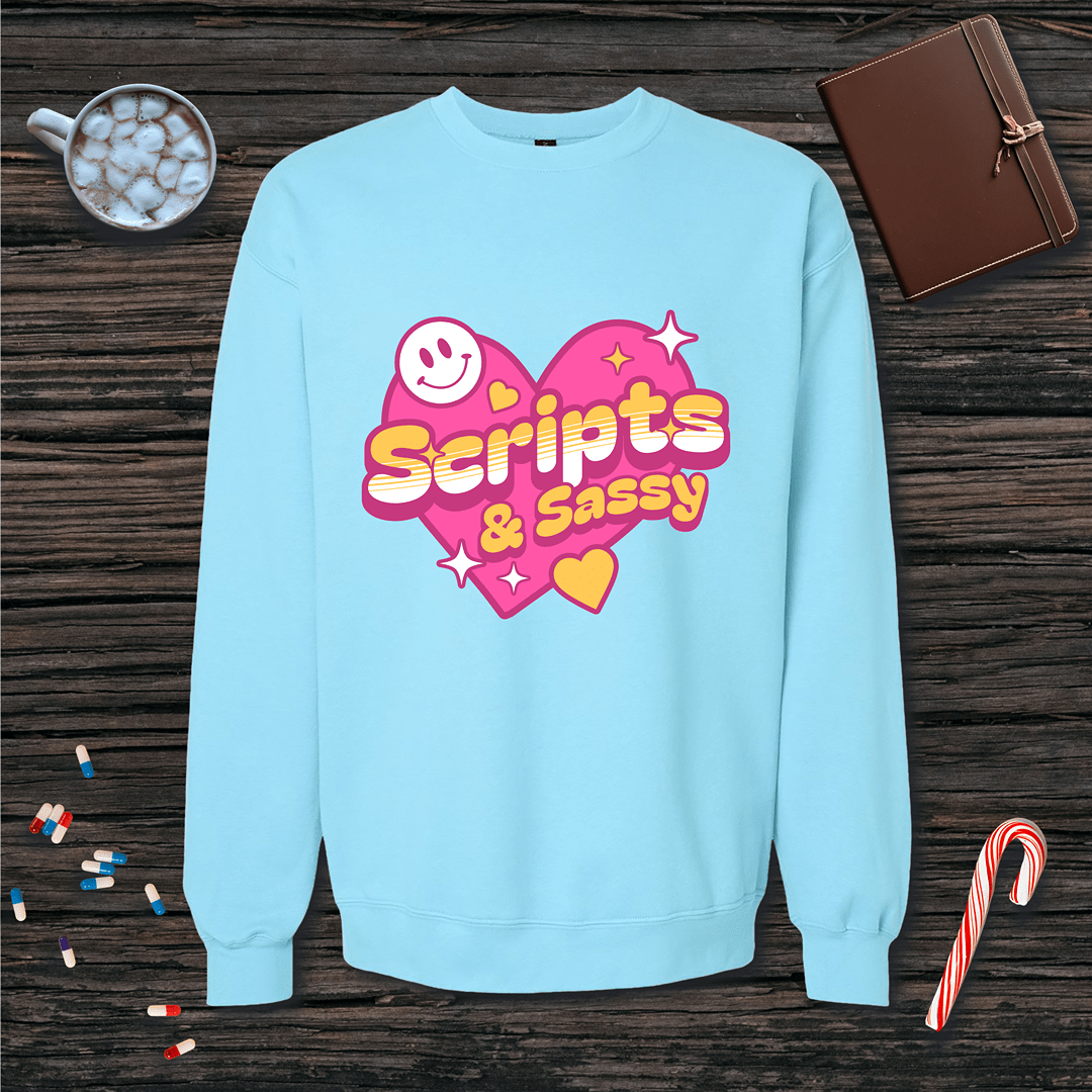 Scripts and Sassy Fleece Crewneck Sweatshirt