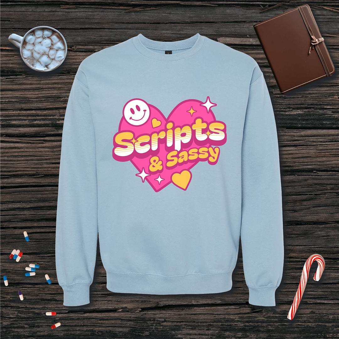 Scripts and Sassy Fleece Crewneck Sweatshirt