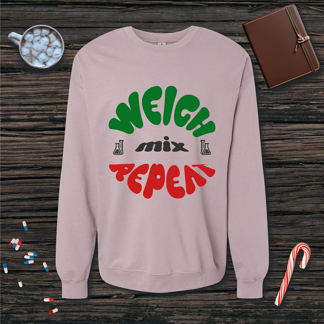 Weigh Mix Repeat Fleece Crewneck Sweatshirt