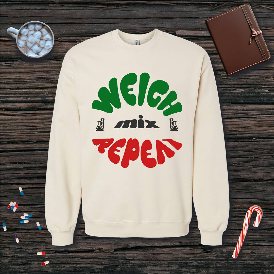Weigh Mix Repeat Fleece Crewneck Sweatshirt
