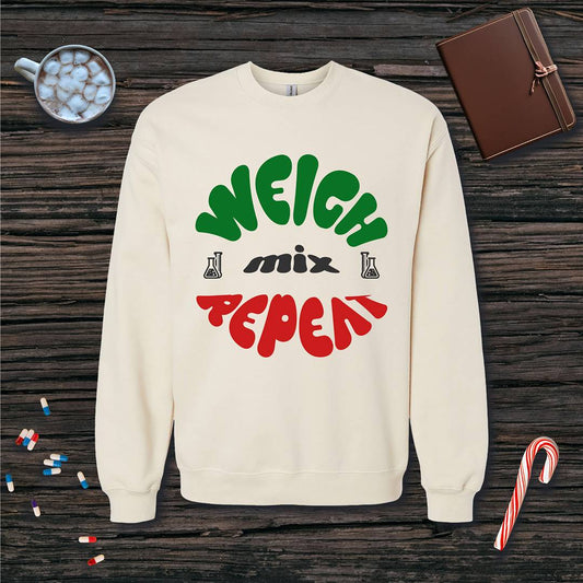 Weigh Mix Repeat Fleece Crewneck Sweatshirt