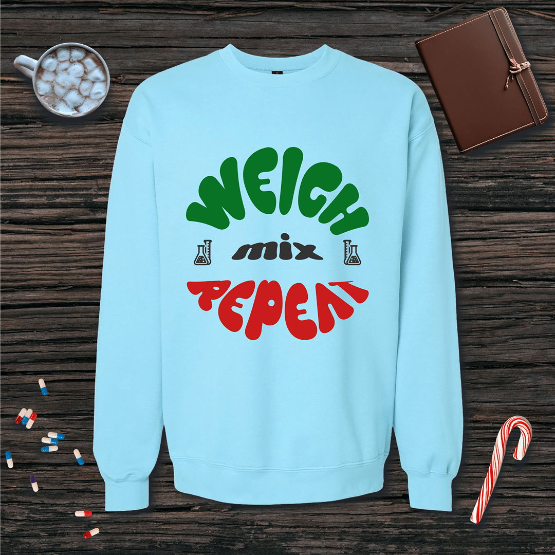 Weigh Mix Repeat Fleece Crewneck Sweatshirt