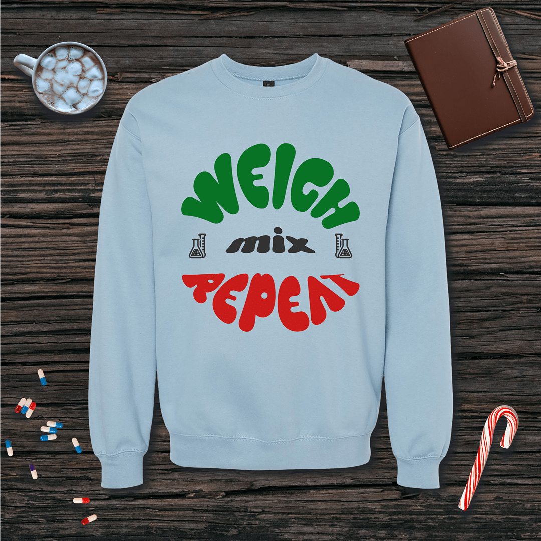 Weigh Mix Repeat Fleece Crewneck Sweatshirt