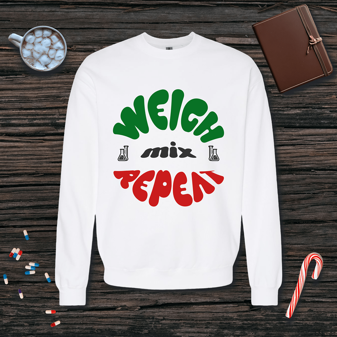 Weigh Mix Repeat Fleece Crewneck Sweatshirt