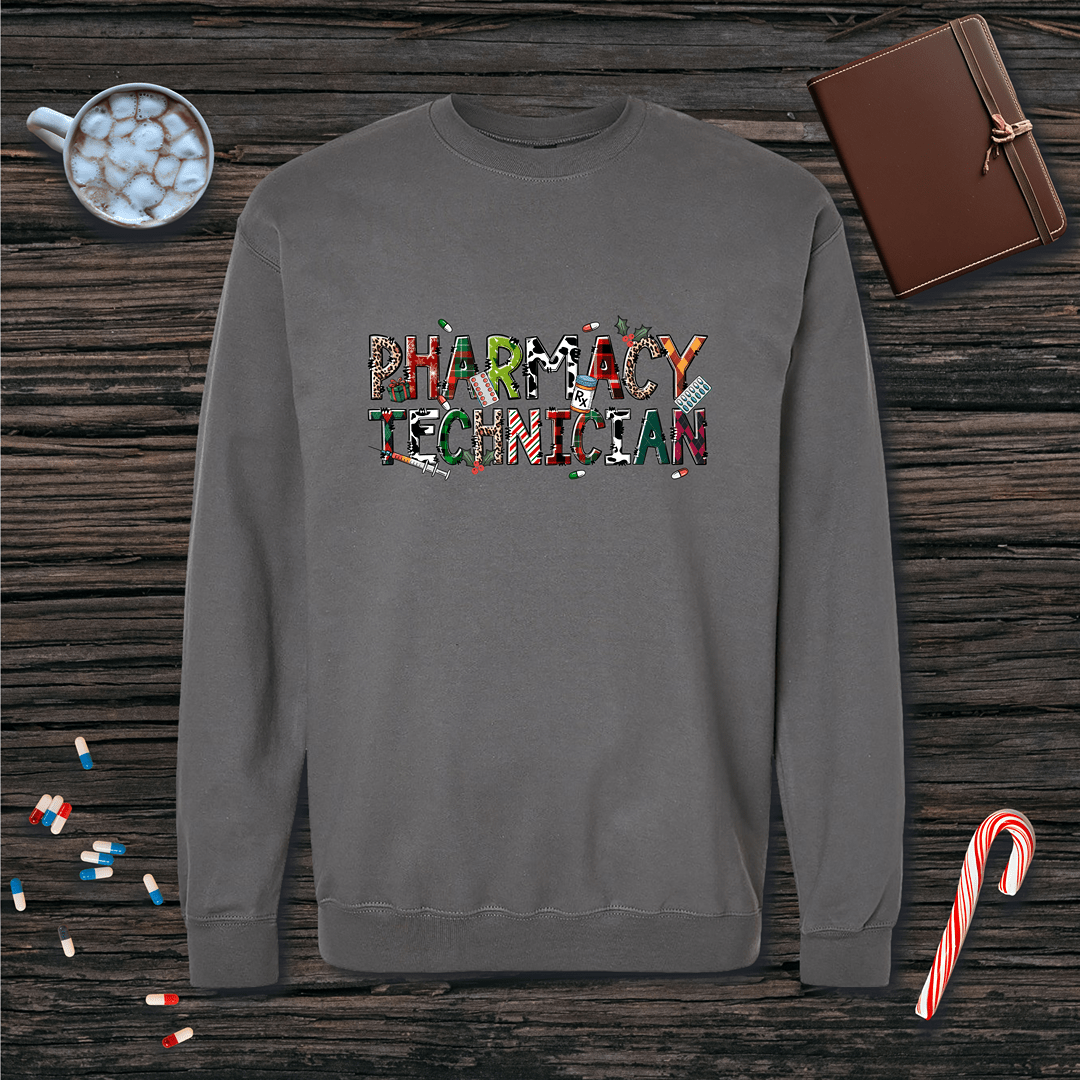 Festive Pharmacy Tech v2 Christmas Fleece Crewneck Sweatshirt