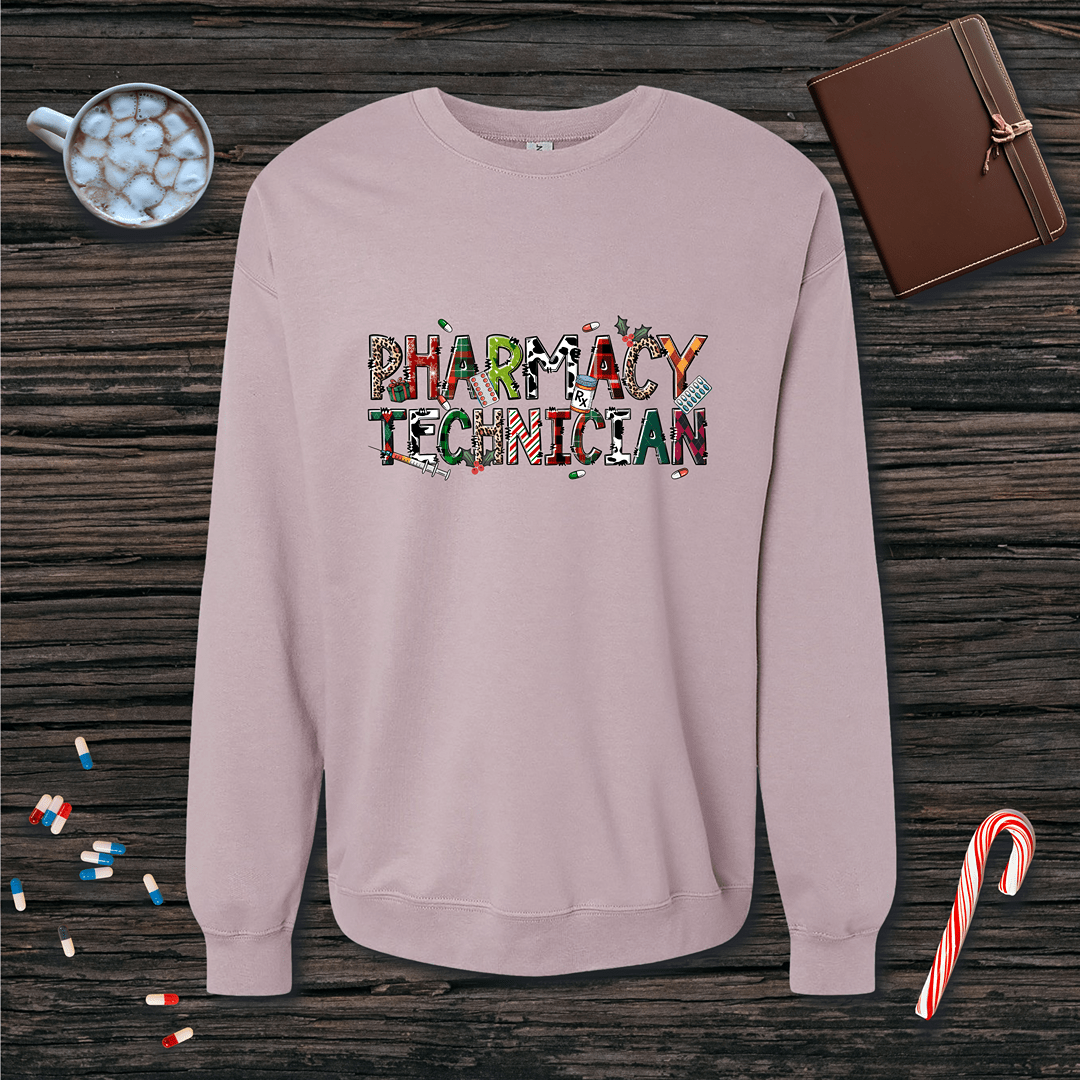 Festive Pharmacy Tech v2 Christmas Fleece Crewneck Sweatshirt