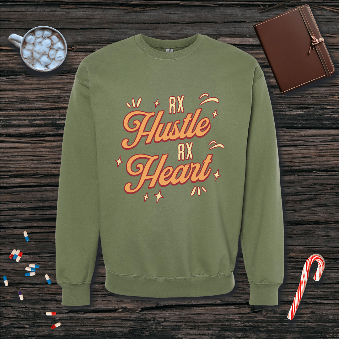Rx Hustle Rx Heart Fleece Crewneck Sweatshirt