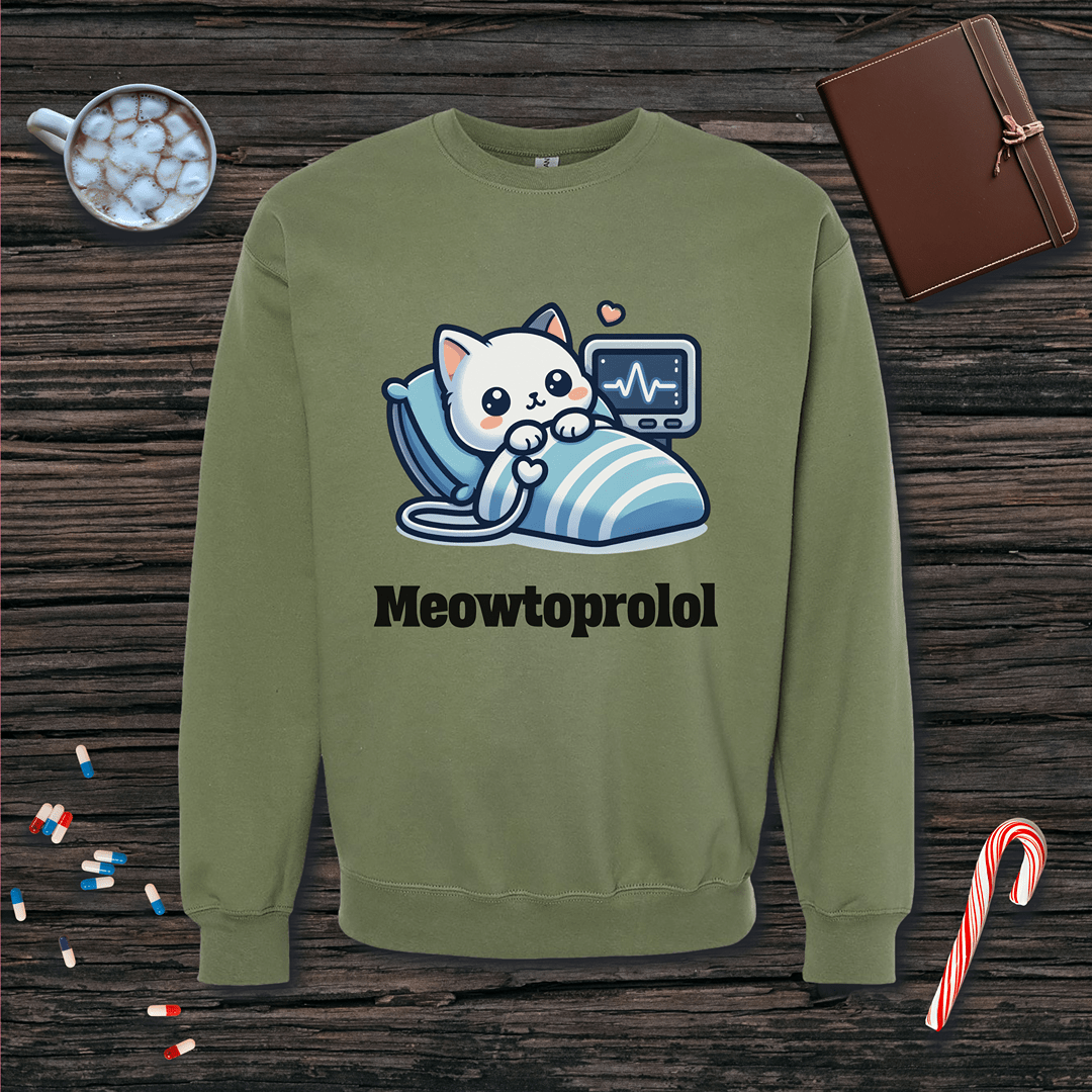 Meowtoprolol v1 Fleece Crewneck Sweatshirt