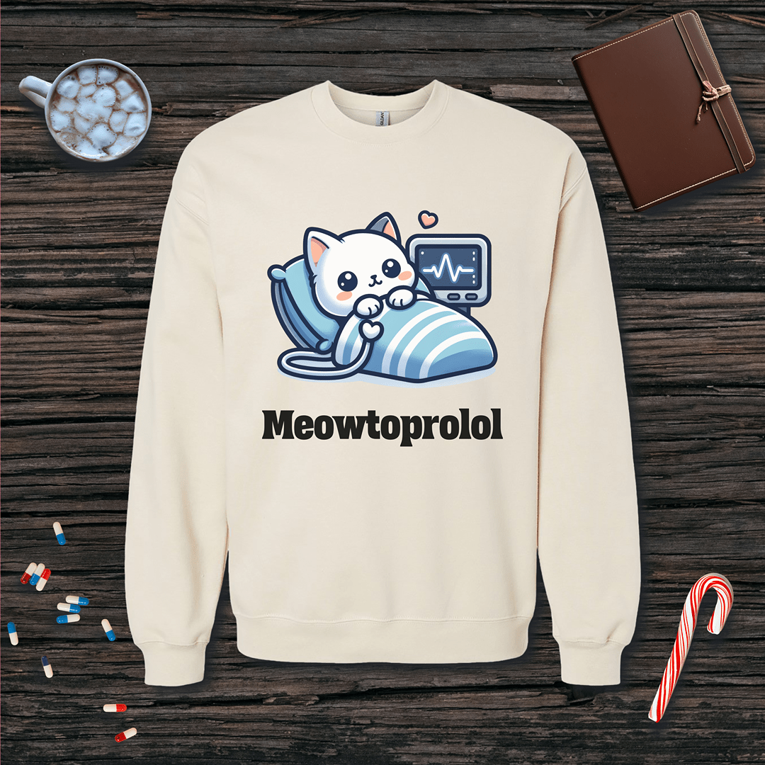 Meowtoprolol v1 Fleece Crewneck Sweatshirt