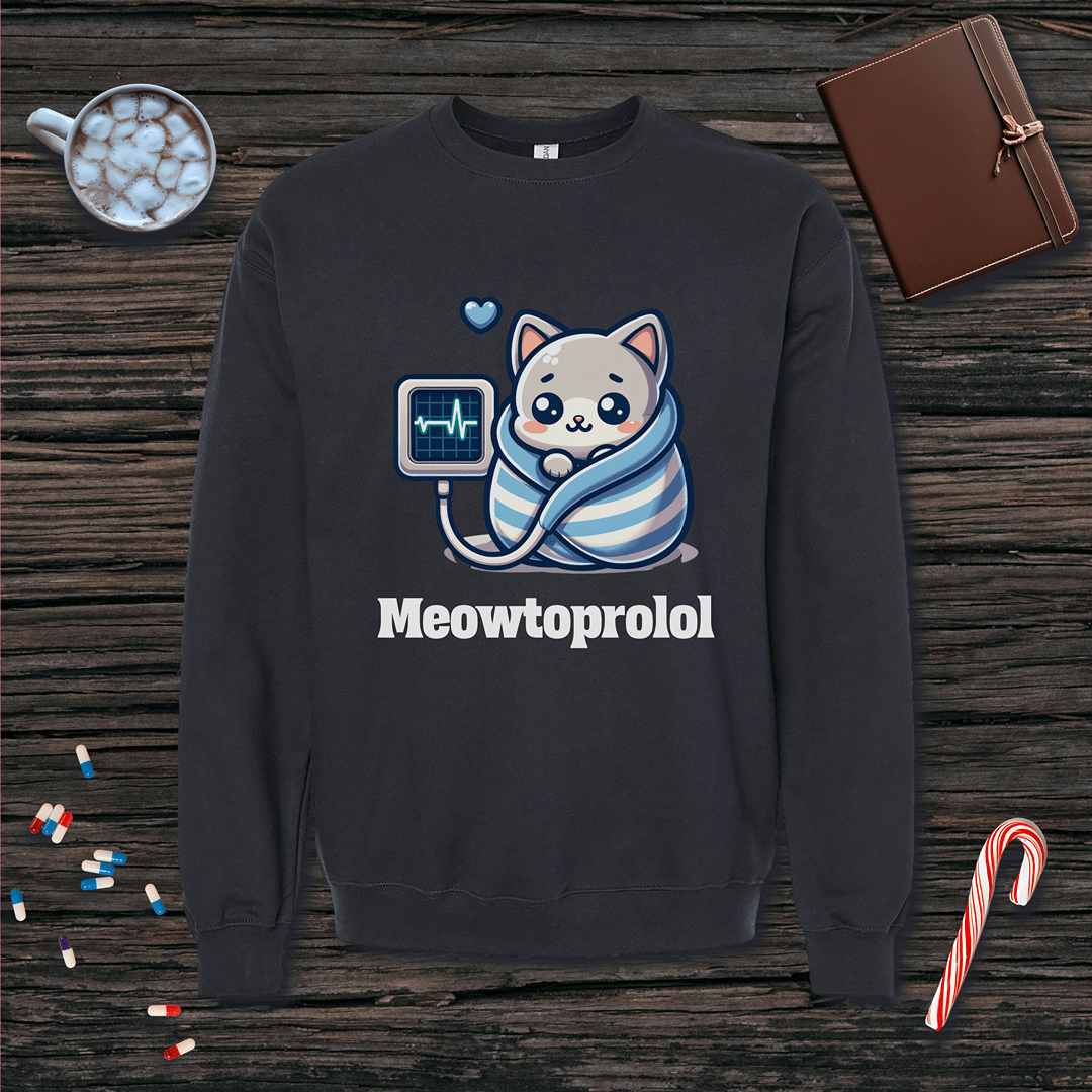 Meowtoprolol v2 Fleece Crewneck Sweatshirt