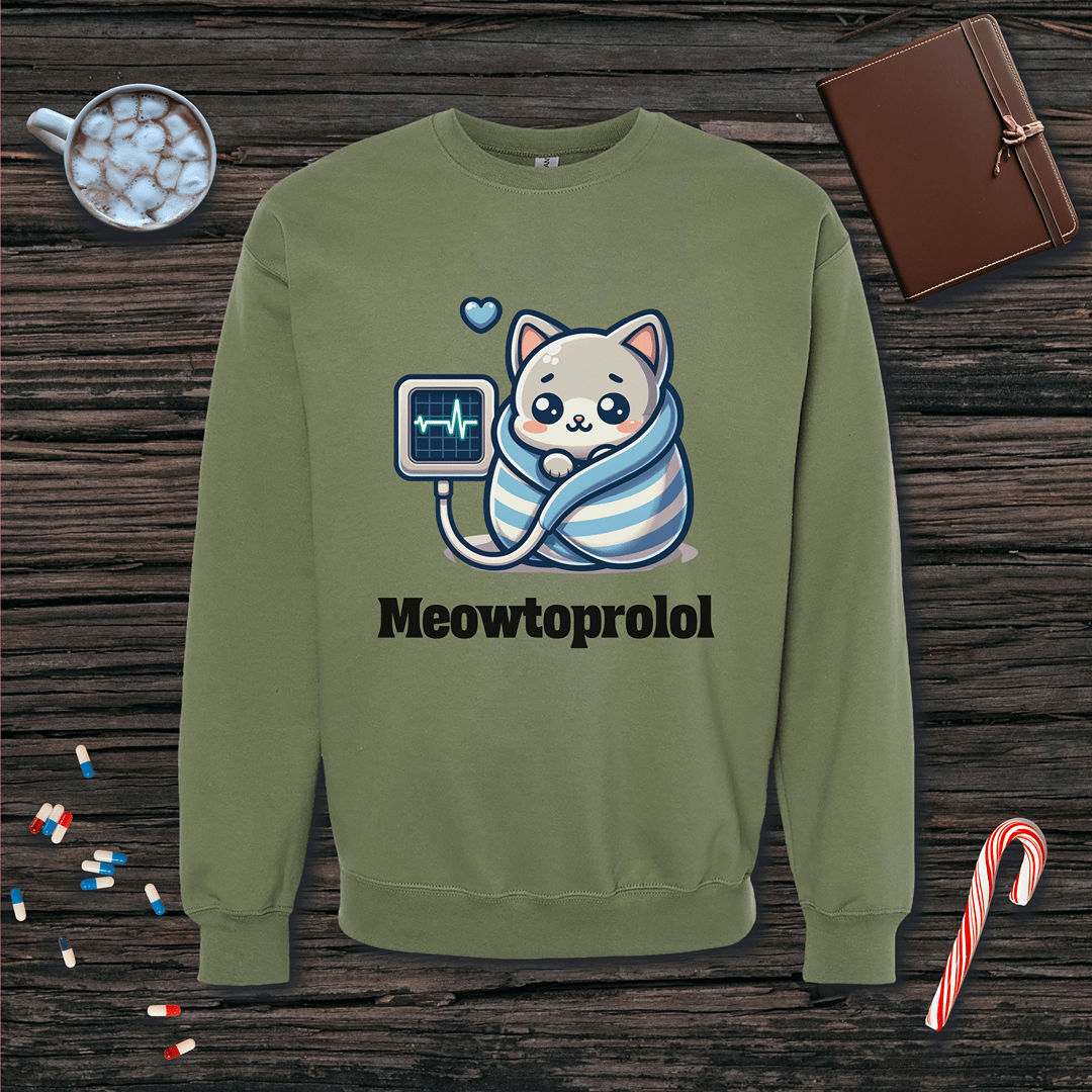 Meowtoprolol v2 Fleece Crewneck Sweatshirt