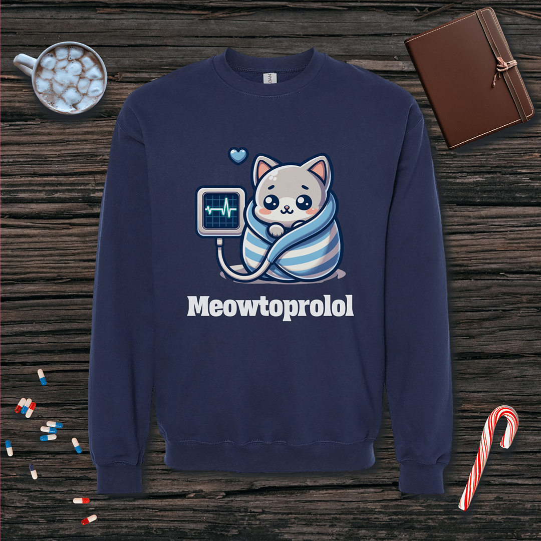 Meowtoprolol v2 Fleece Crewneck Sweatshirt