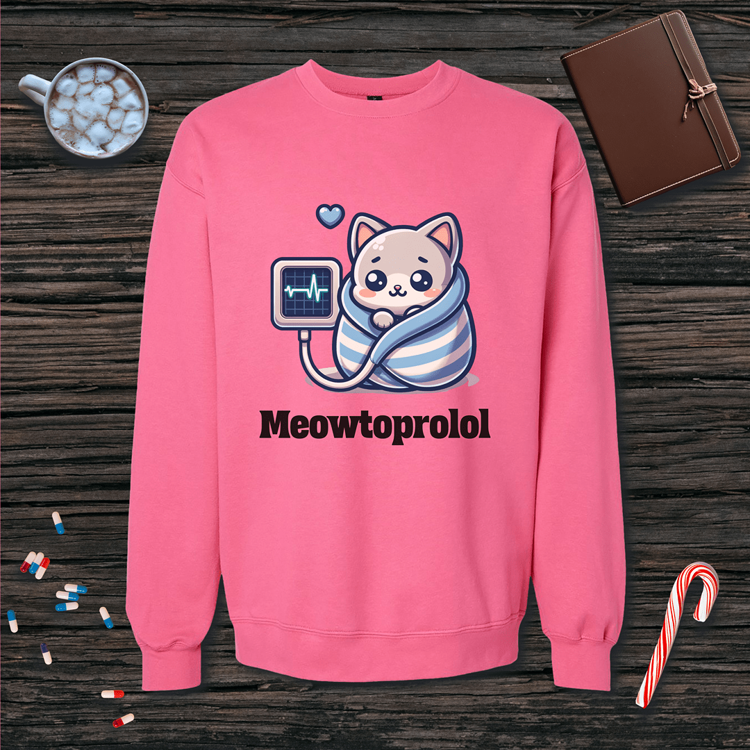 Meowtoprolol v2 Fleece Crewneck Sweatshirt