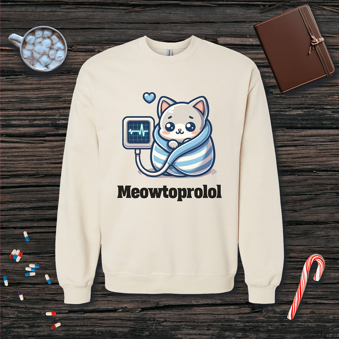 Meowtoprolol v2 Fleece Crewneck Sweatshirt