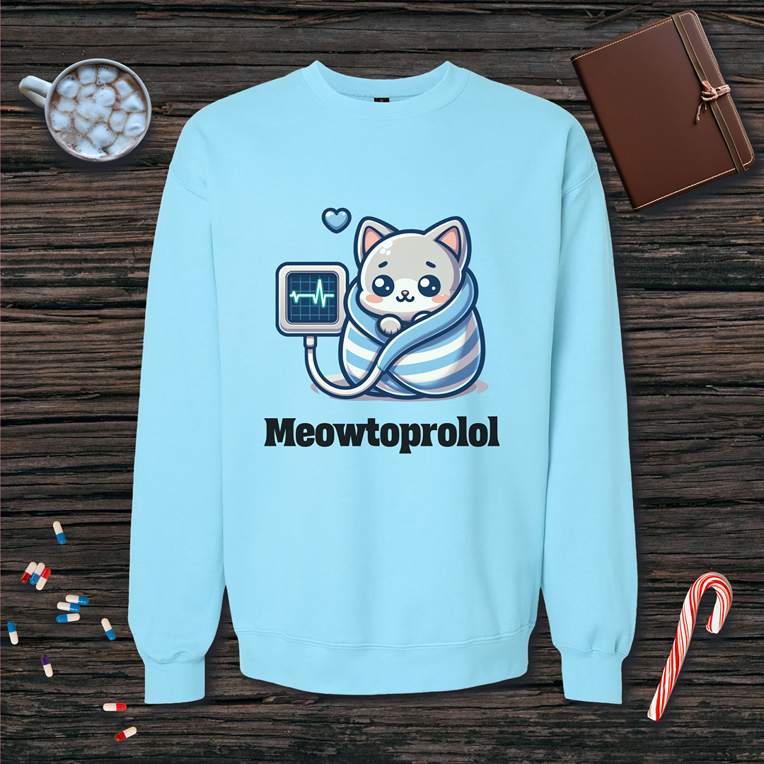 Meowtoprolol v2 Fleece Crewneck Sweatshirt