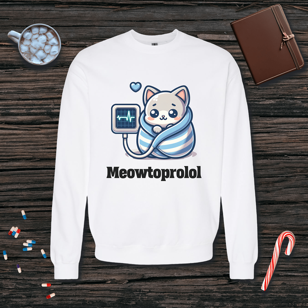 Meowtoprolol v2 Fleece Crewneck Sweatshirt