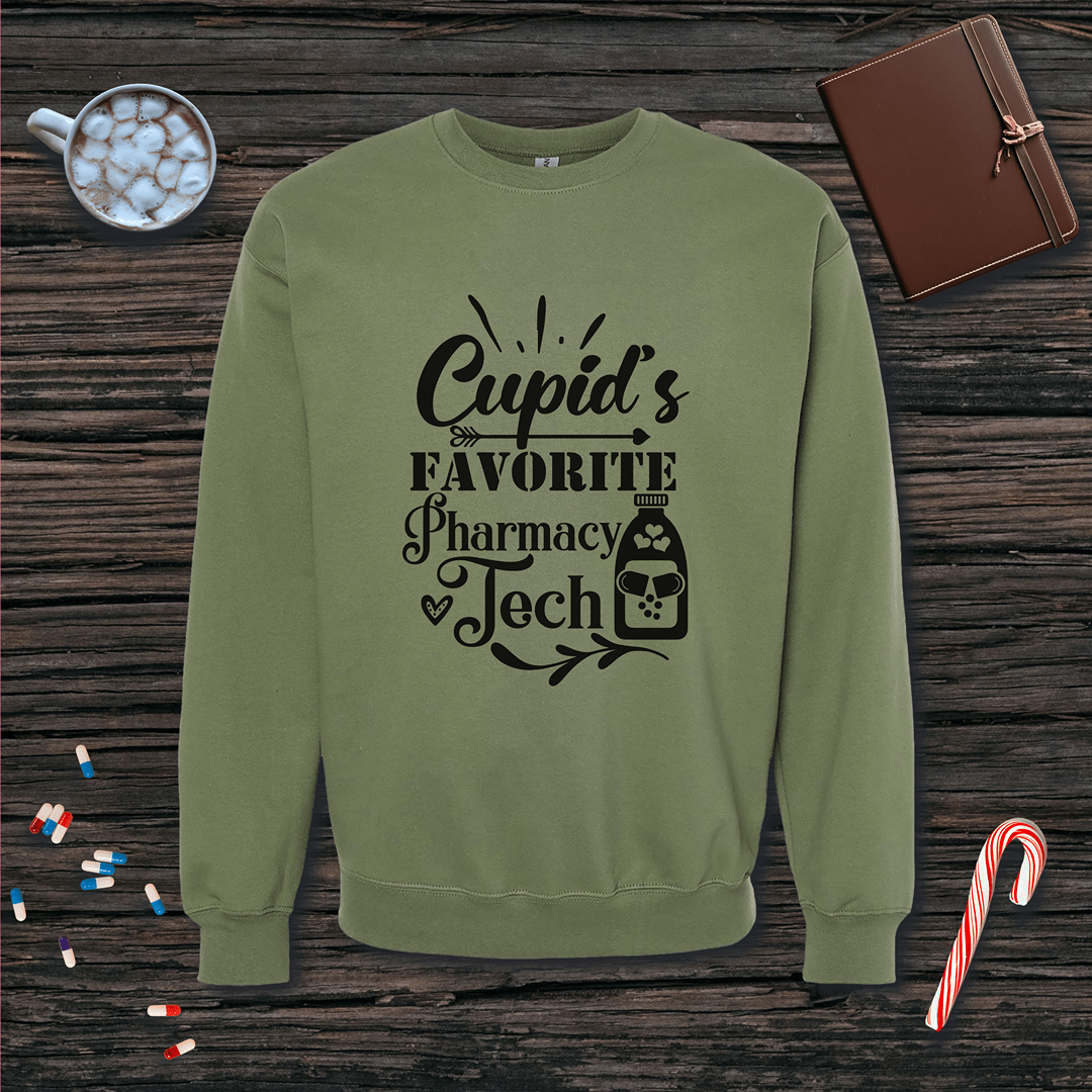 Cupid's Favorite Pharmacy Tech Fleece Crewneck Sweatshirt