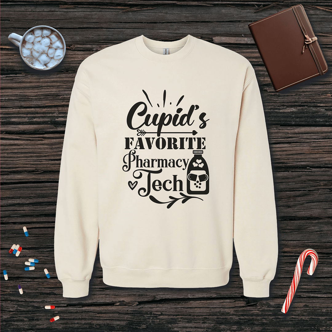 Cupid's Favorite Pharmacy Tech Fleece Crewneck Sweatshirt