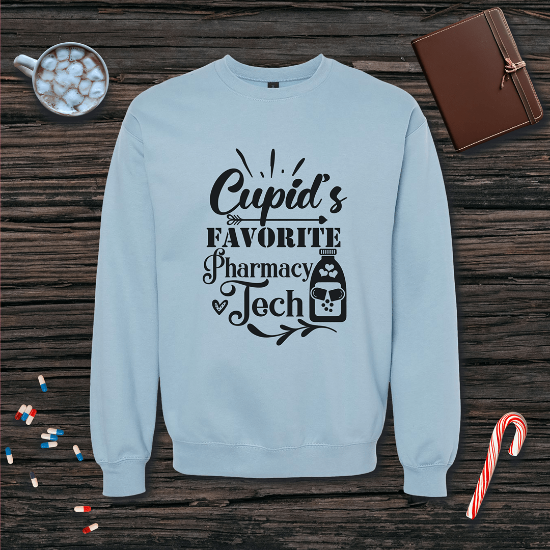 Cupid's Favorite Pharmacy Tech Fleece Crewneck Sweatshirt