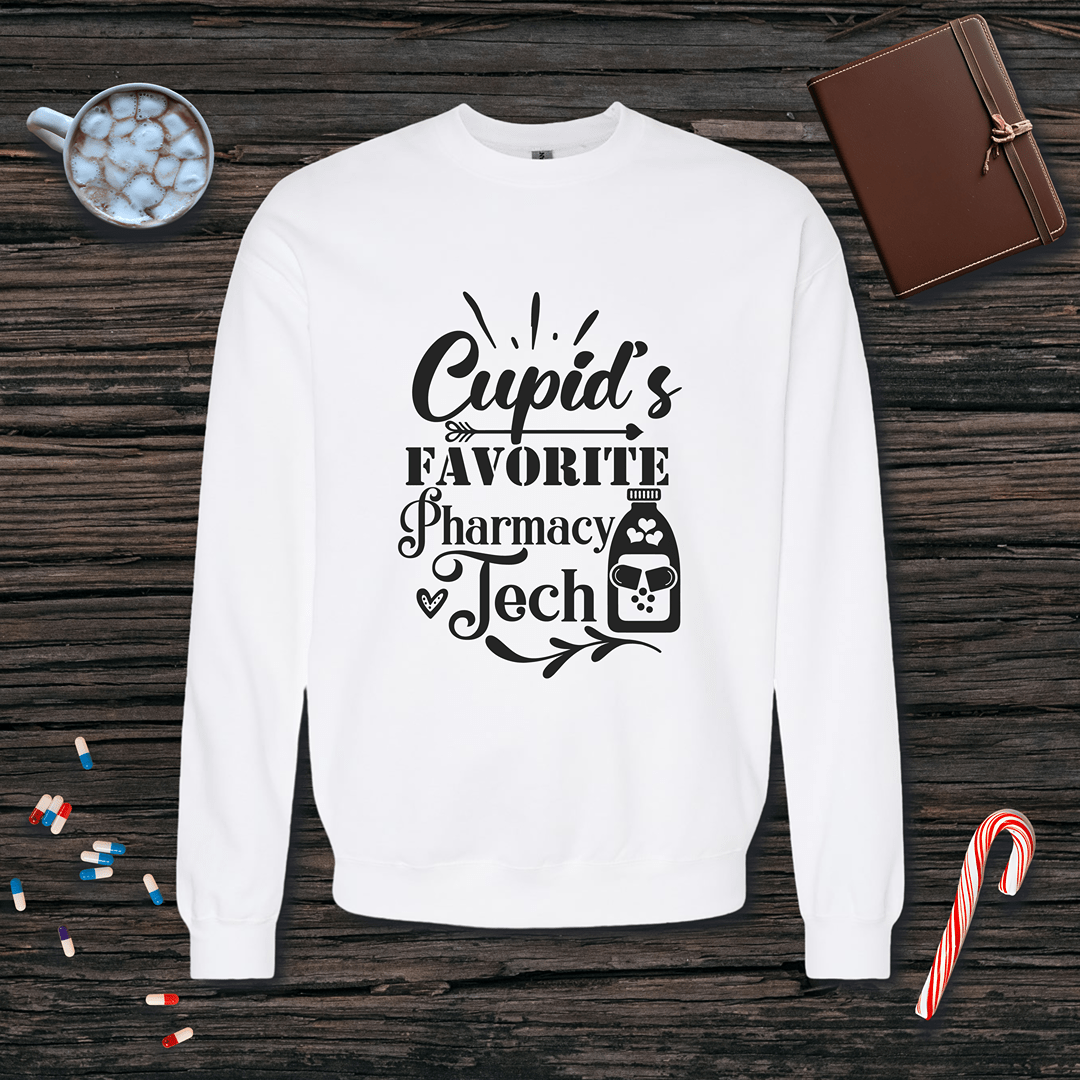 Cupid's Favorite Pharmacy Tech Fleece Crewneck Sweatshirt