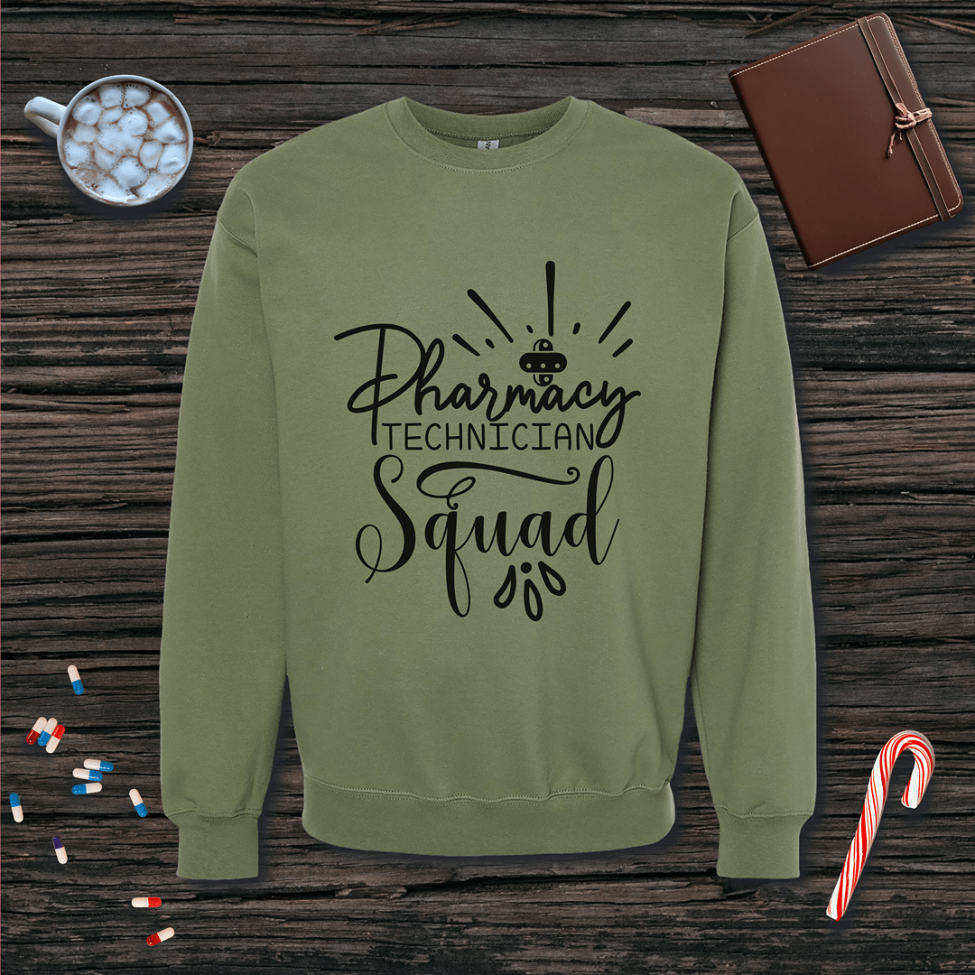 Pharmacy Technician Squad Fleece Crewneck Sweatshirt