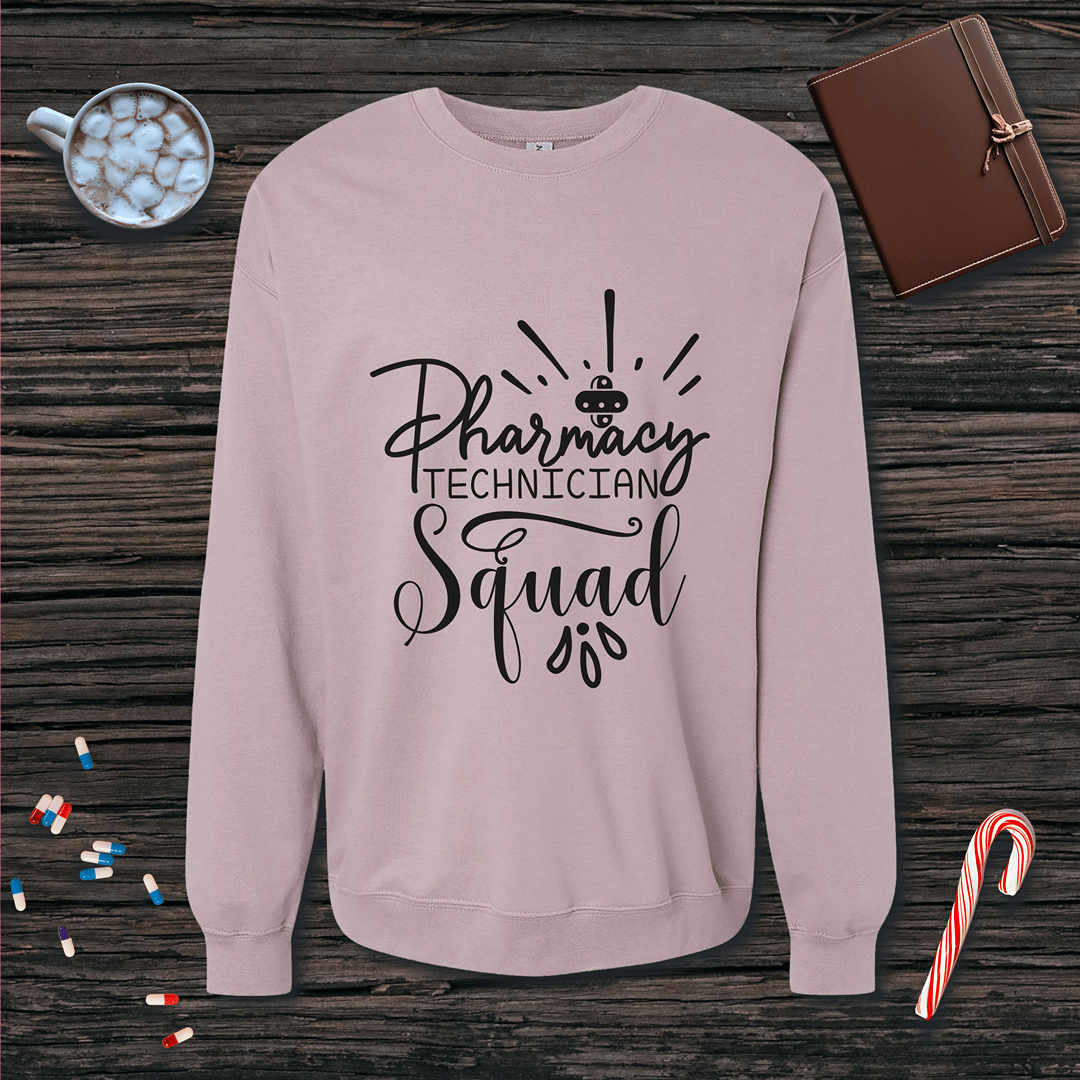 Pharmacy Technician Squad Fleece Crewneck Sweatshirt
