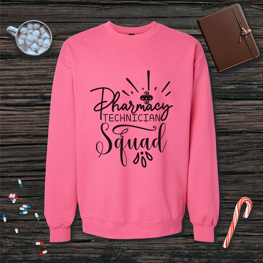 Pharmacy Technician Squad Fleece Crewneck Sweatshirt