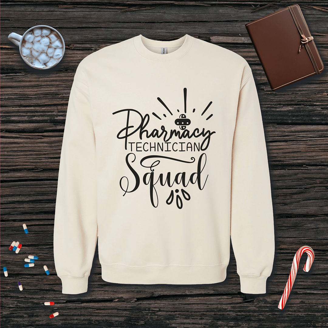 Pharmacy Technician Squad Fleece Crewneck Sweatshirt