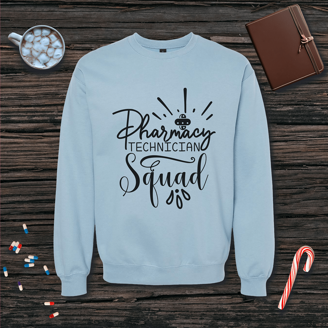Pharmacy Technician Squad Fleece Crewneck Sweatshirt