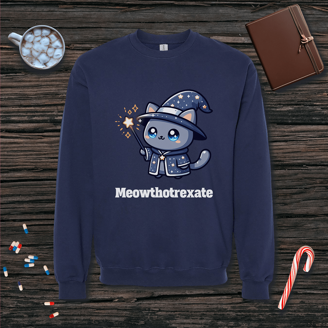 Meowthotrexate Fleece Crewneck Sweatshirt
