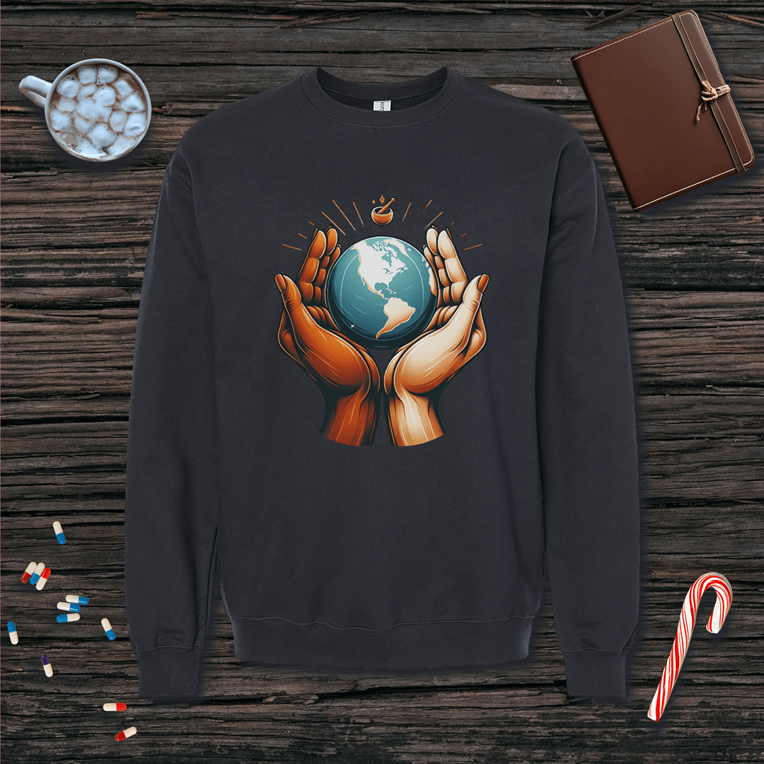 One World One Pharmacy - North & South America Fleece Crewneck Sweatshirt