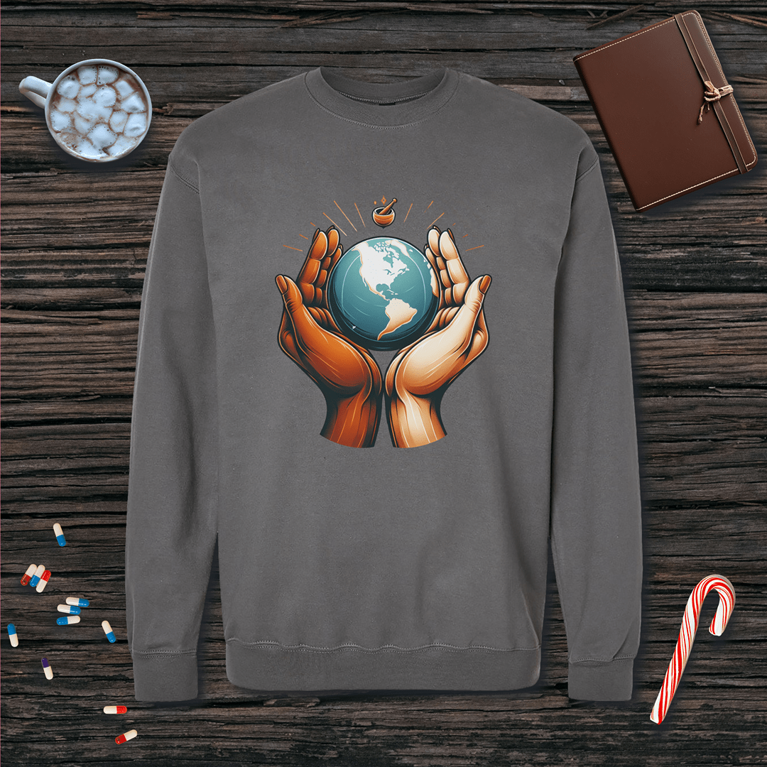 One World One Pharmacy - North & South America Fleece Crewneck Sweatshirt