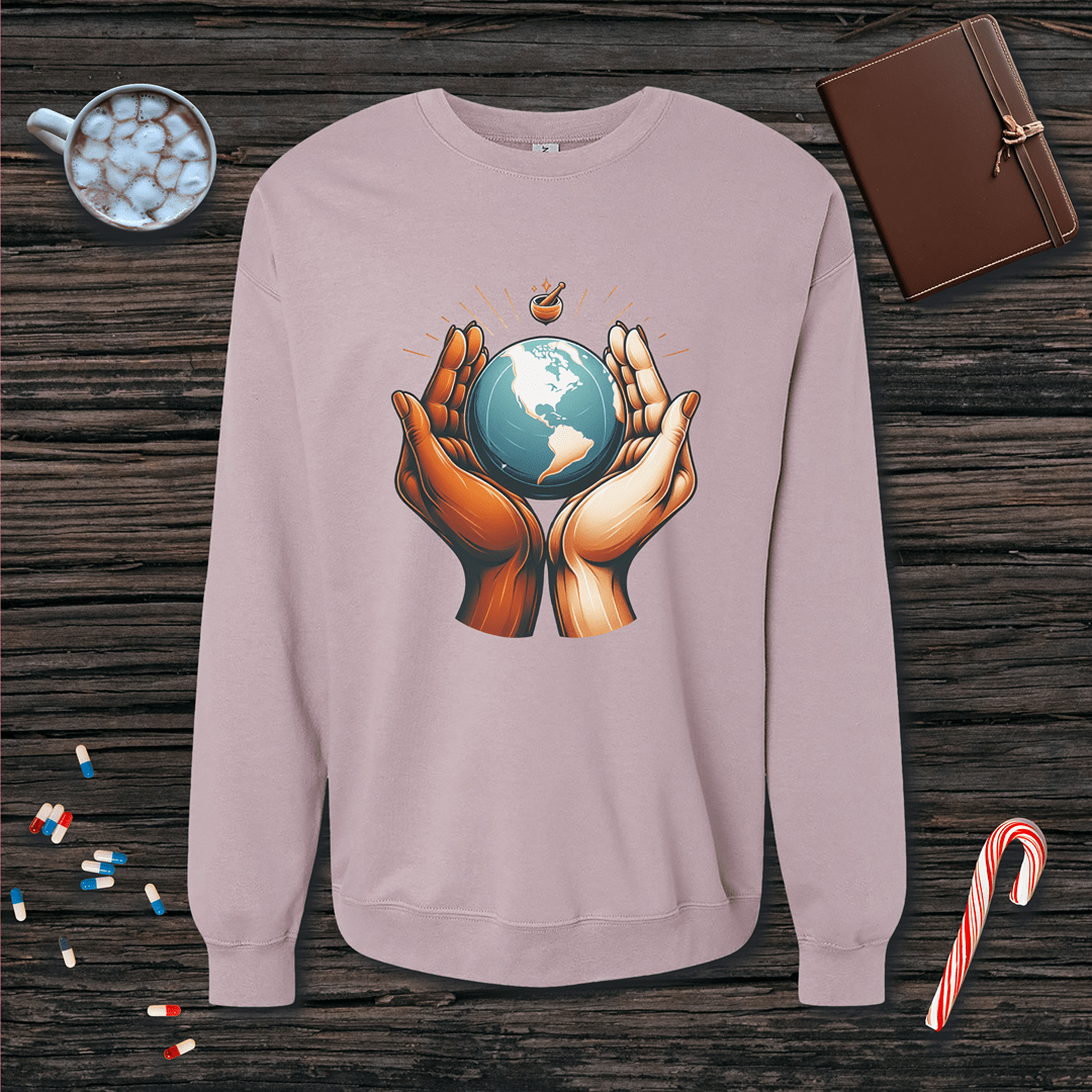 One World One Pharmacy - North & South America Fleece Crewneck Sweatshirt