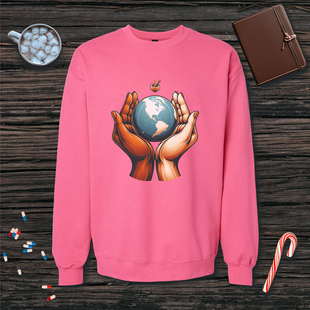 One World One Pharmacy - North & South America Fleece Crewneck Sweatshirt