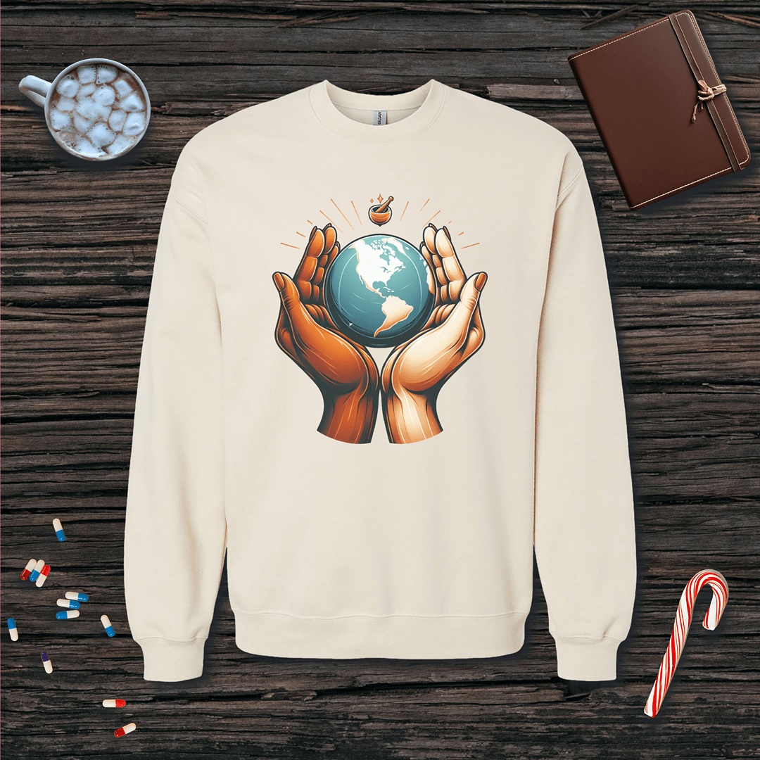 One World One Pharmacy - North & South America Fleece Crewneck Sweatshirt
