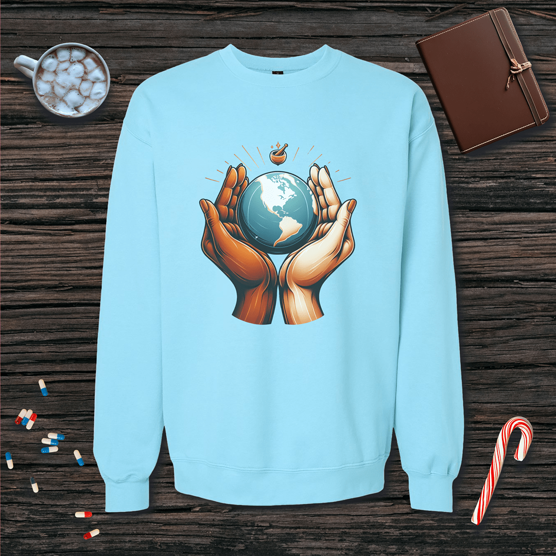 One World One Pharmacy - North & South America Fleece Crewneck Sweatshirt