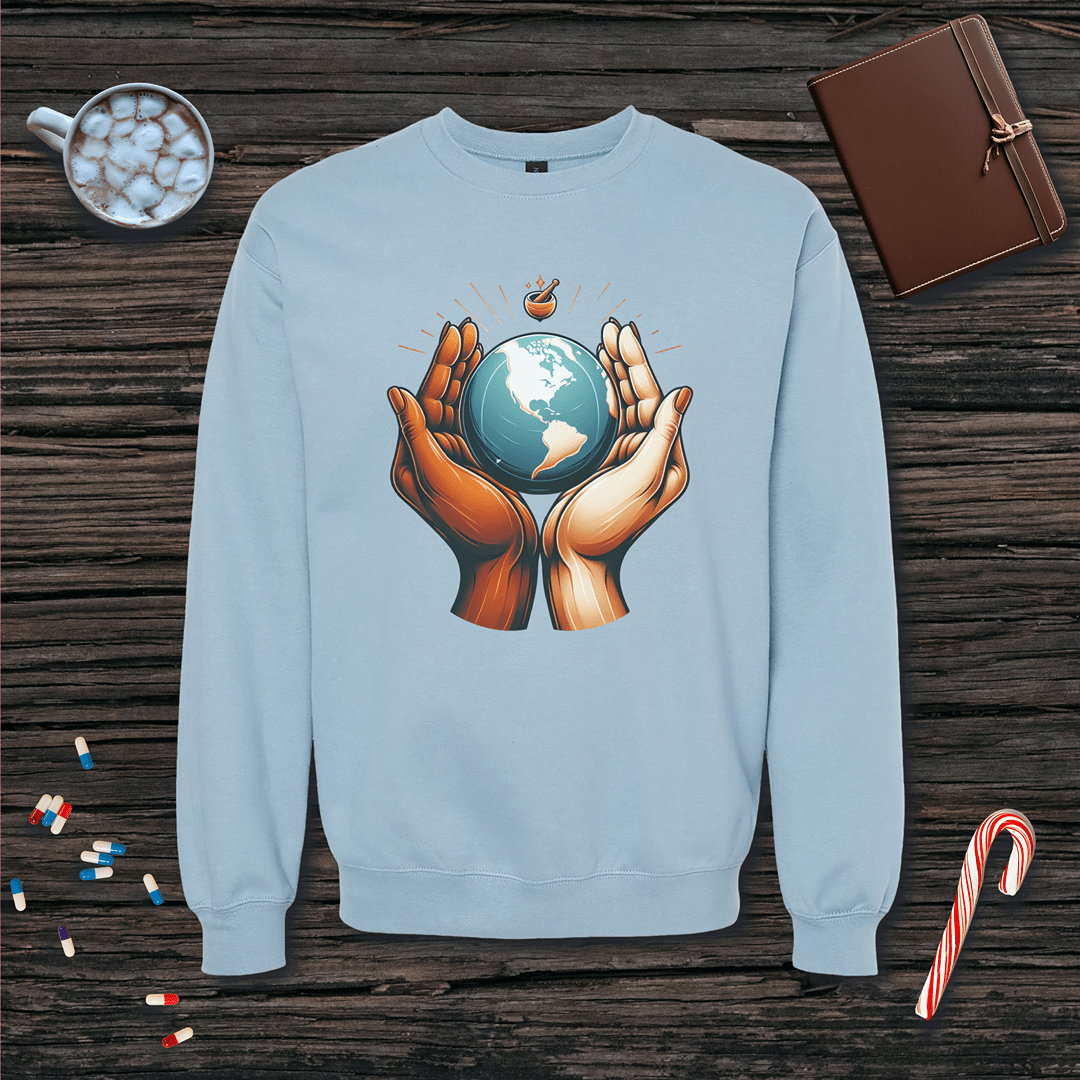 One World One Pharmacy - North & South America Fleece Crewneck Sweatshirt