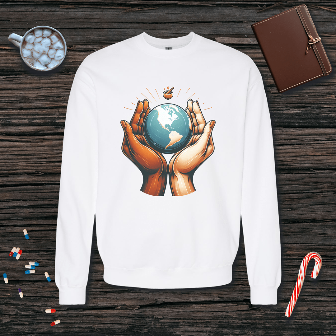 One World One Pharmacy - North & South America Fleece Crewneck Sweatshirt