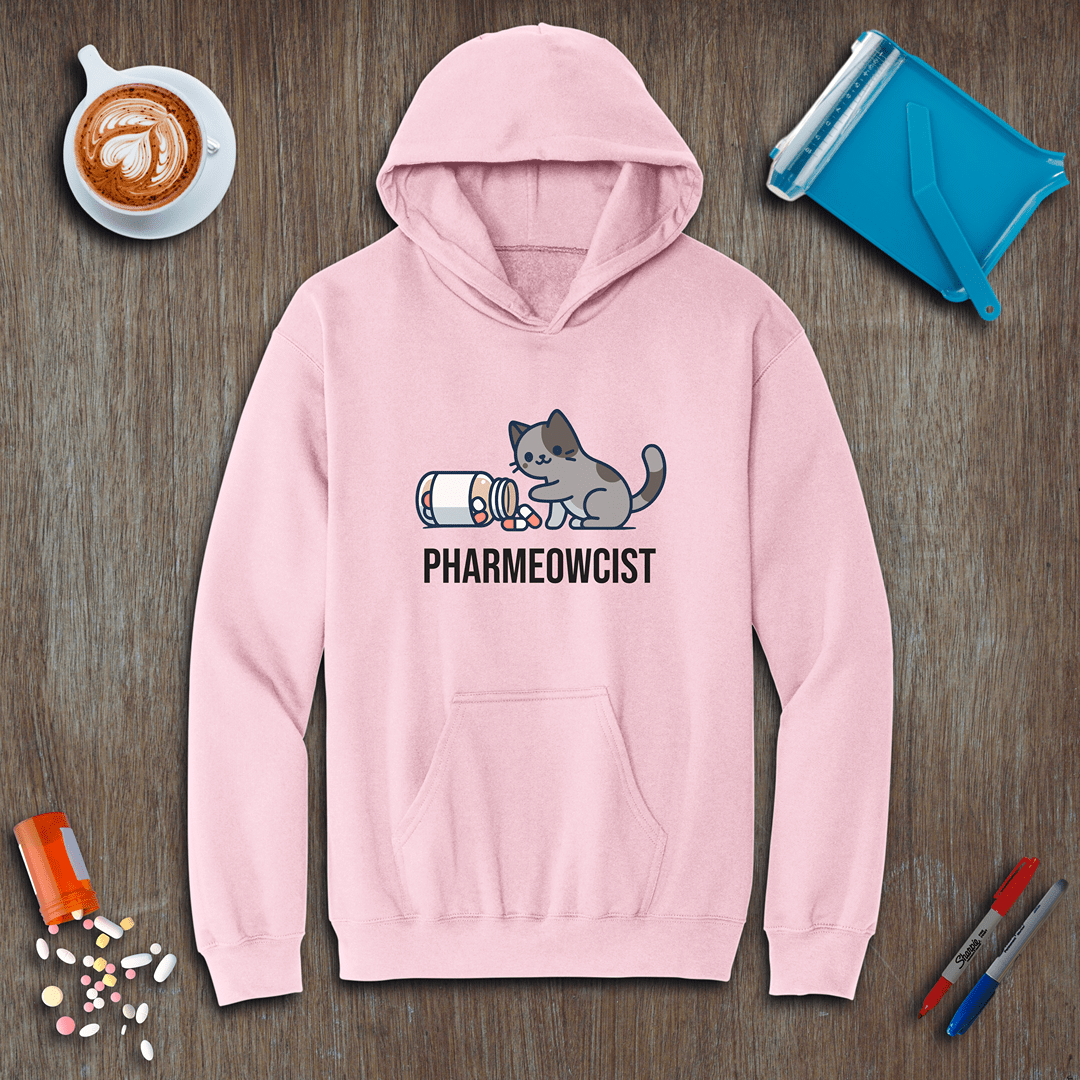 Pharmeowcist - Gray Cat Fleece Hoodie