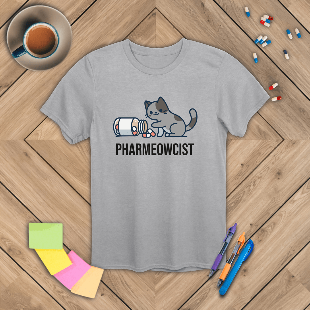 Pharmeowcist - Gray Cat T-Shirt