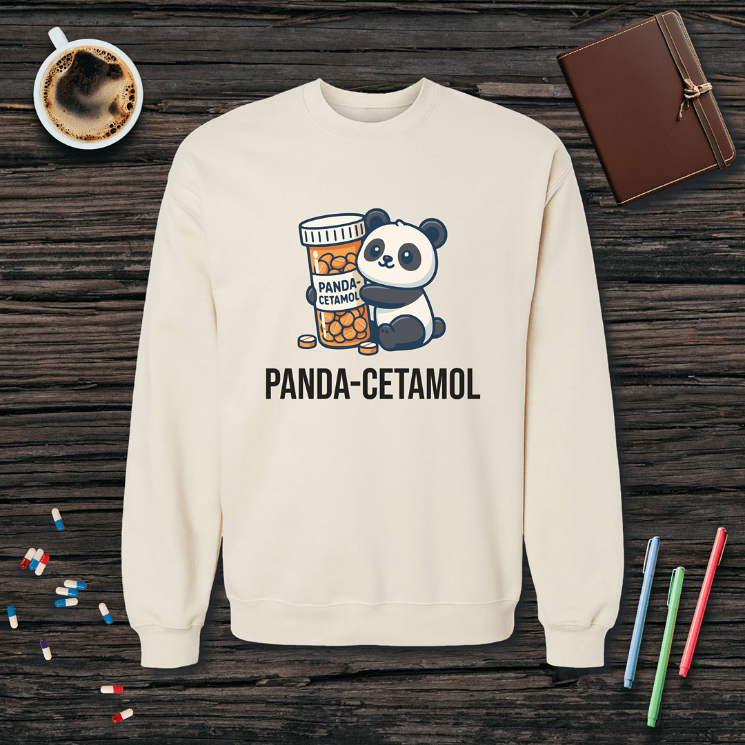 Panda-cetamol Fleece Crewneck Sweatshirt